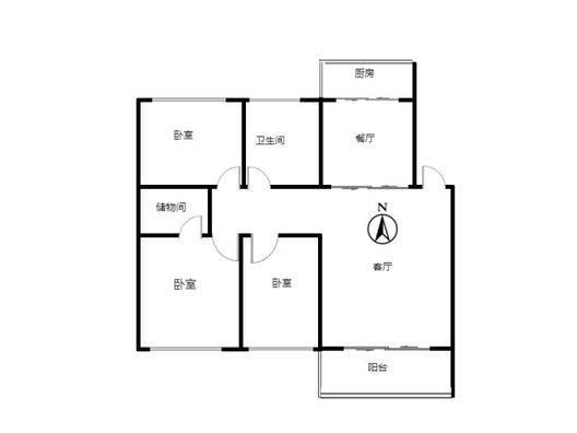 宝林苑小区3室2厅1卫户型图