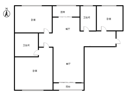 翡翠滨江3室2厅2卫户型图
