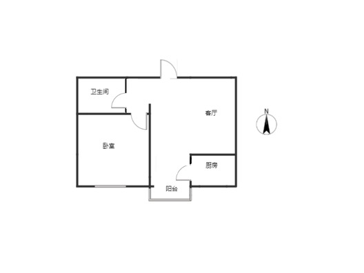 名流枫景五期1室1厅1卫户型图
