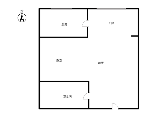 名流美域1室1厅1卫户型图