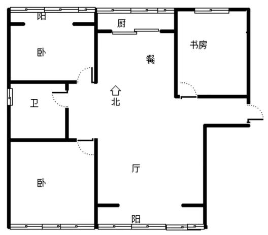 惠友万悦城3室2厅1卫户型图