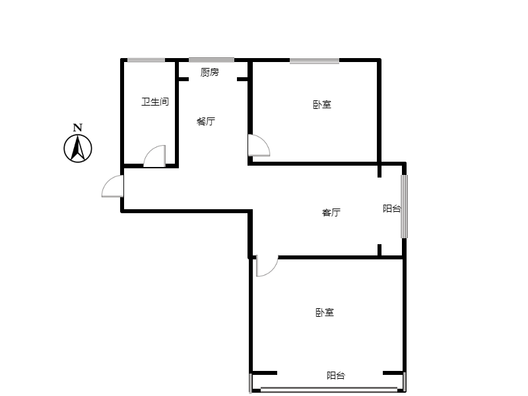 香邑溪谷一期2室2厅1卫户型图