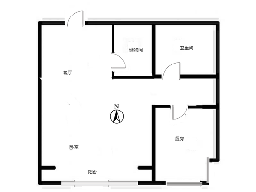 鸿盛凯旋门1室1厅1卫户型图