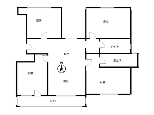 中冶未来城3室2厅2卫户型图