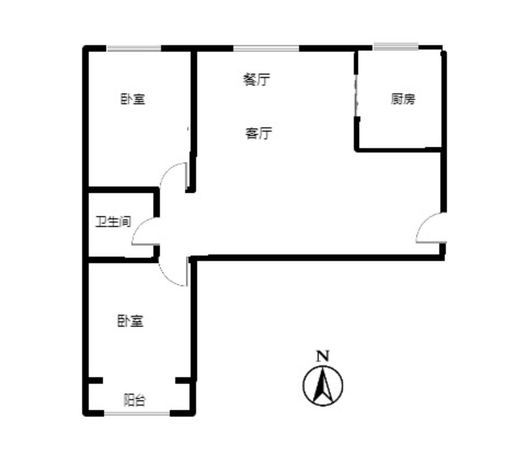 天保青花府2室2厅1卫户型图