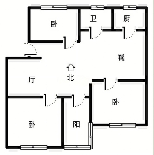 东兴小区（西院）3室2厅1卫户型图