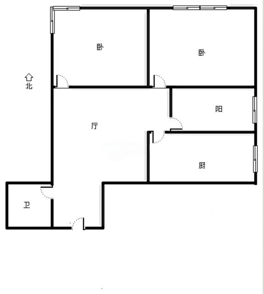 公园壹号2室1厅1卫户型图