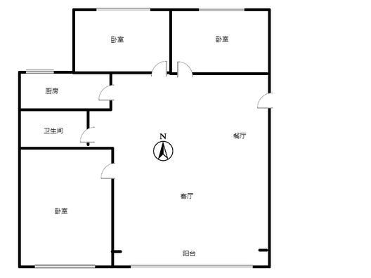 上河天著3室2厅1卫户型图