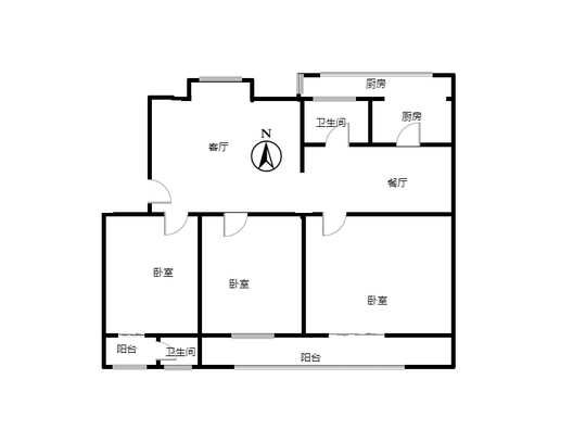 玫瑰嘉园3室2厅2卫户型图