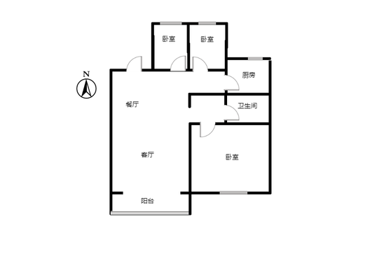 隆基泰和铂悦山3室2厅1卫户型图