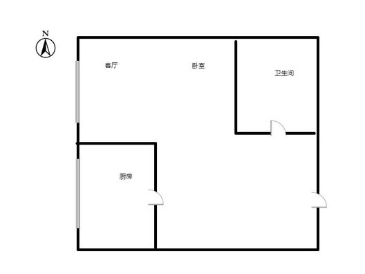 鸿坤新维港1室1厅1卫户型图