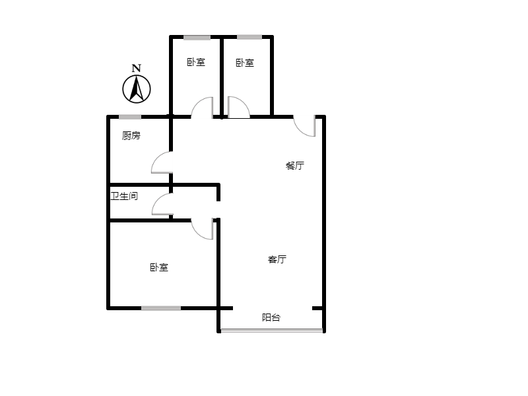 隆基泰和铂悦山3室2厅1卫户型图