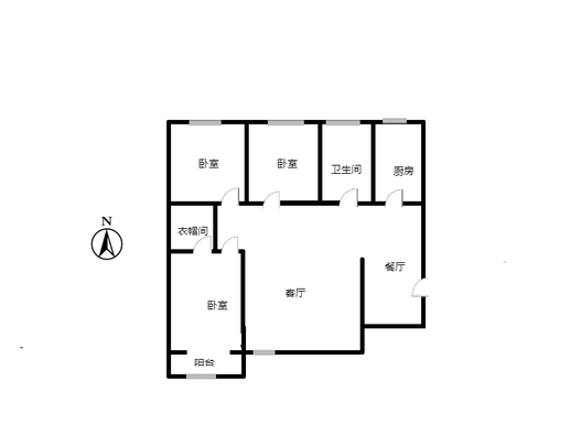 联合七号院3室2厅1卫户型图