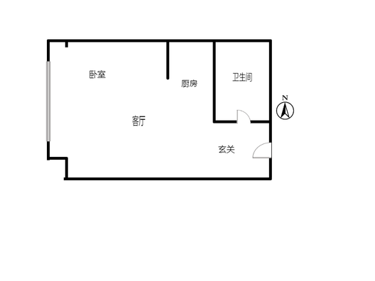 京第银座1室1厅1卫户型图