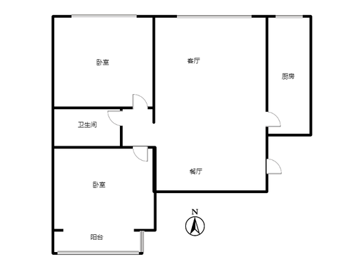 公园壹号2室2厅1卫户型图