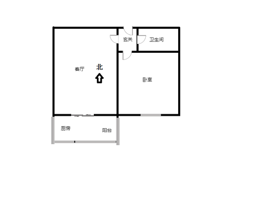 六十七处家属楼1室1厅1卫户型图