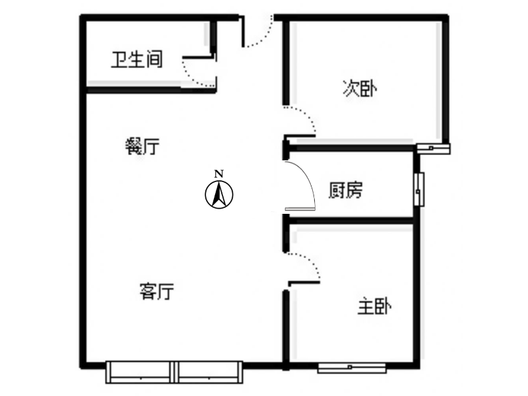 K2狮子城2室2厅1卫户型图