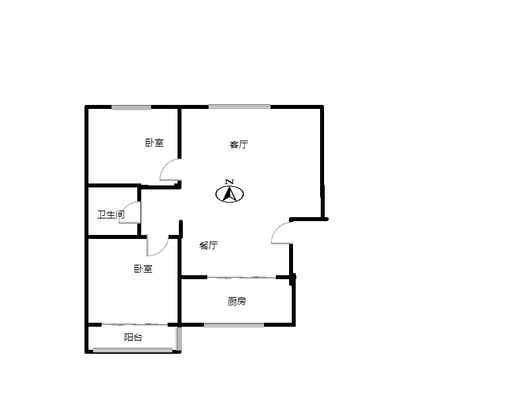 九四家属院2室2厅1卫户型图