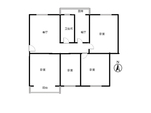 文保所小区4室2厅1卫户型图
