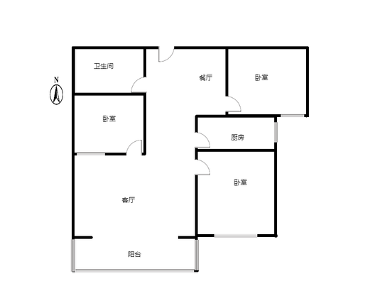 翡翠城（涿郡东区）3室2厅1卫户型图