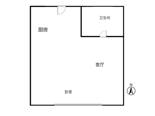 京第银座1室1厅1卫户型图