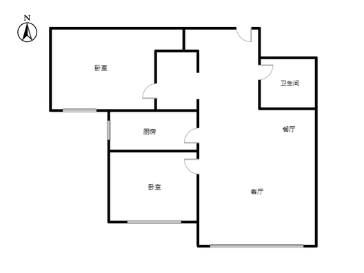 K2狮子城2室2厅1卫户型图
