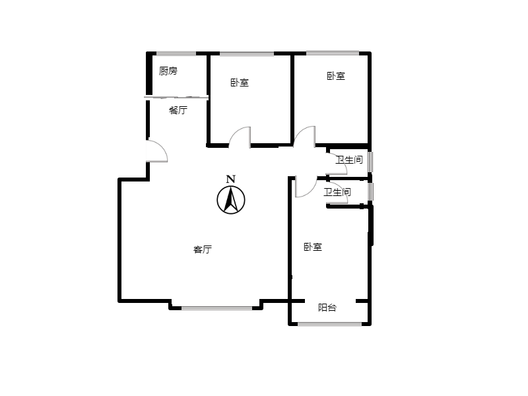 名流枫景洋房3室2厅2卫户型图