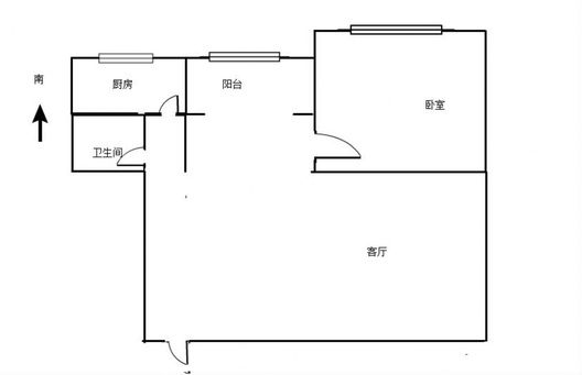 云景城1室1厅1卫户型图
