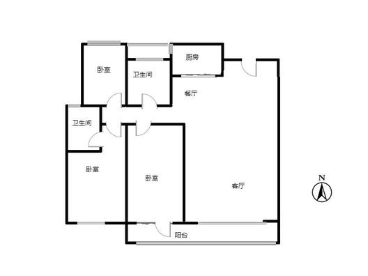 中冶未来城二期3室2厅2卫户型图