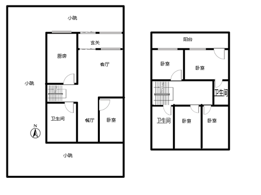 兴泰花园5室2厅3卫户型图