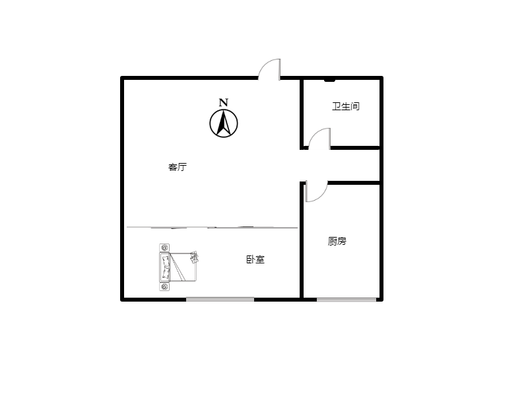 翔天万和城1室1厅1卫户型图