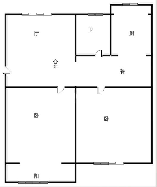 供电公司小区2室2厅1卫户型图