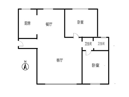 三利中和城二期东区(C区）2室2厅1卫户型图