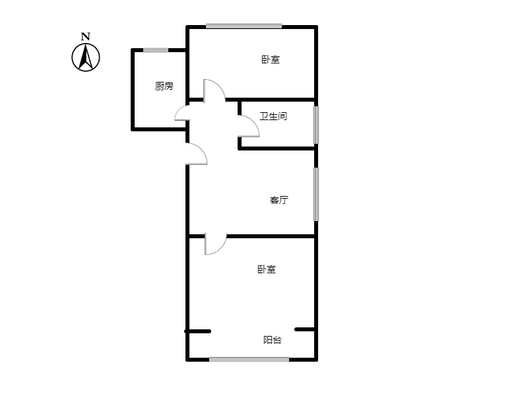 强舜铭城2室1厅1卫户型图