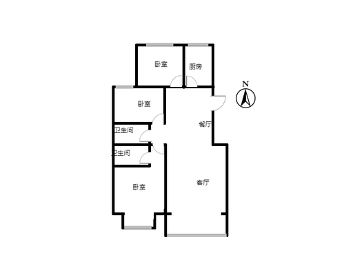 鸿盛凯旋门3室1厅2卫户型图