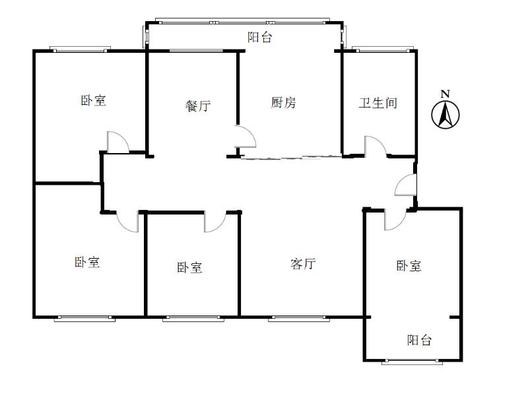 联合二号院4室2厅1卫户型图