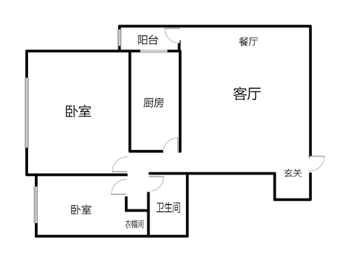 公园壹号2室2厅1卫户型图