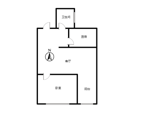 新加坡花园1室1厅1卫户型图