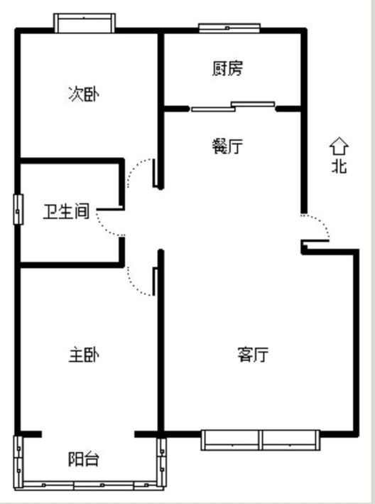 金兴花园2室2厅1卫户型图