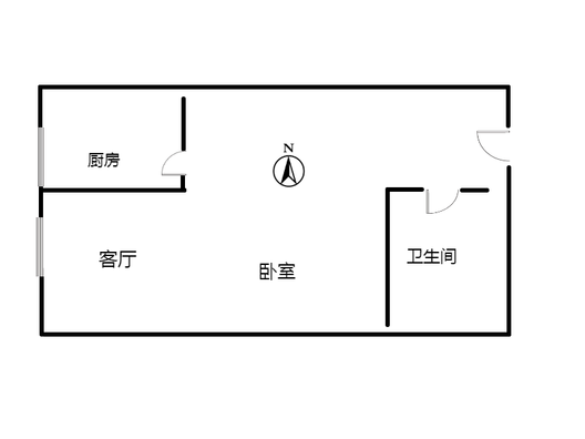 鸿坤新维港1室1厅1卫户型图