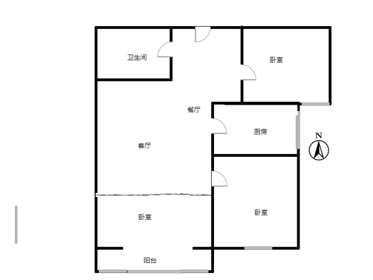 翡翠城（涿郡东区）3室2厅1卫户型图