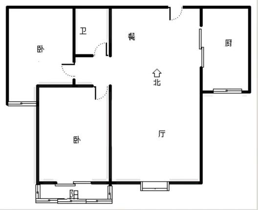 名流美域2室2厅1卫户型图