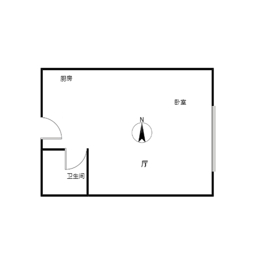 金街公寓1室1厅1卫户型图