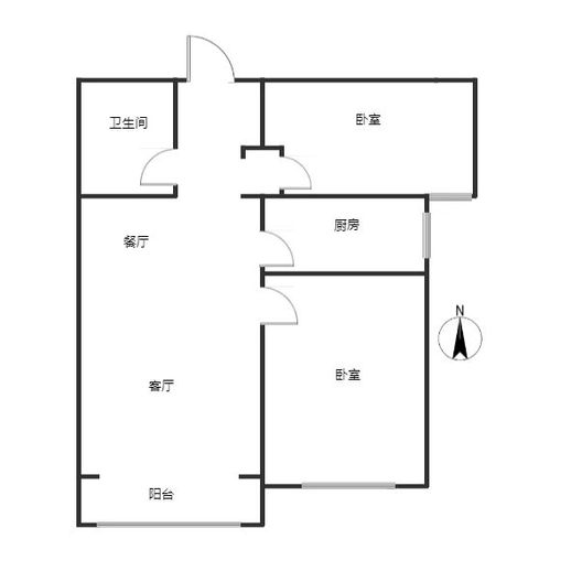 K2狮子城2室2厅1卫户型图