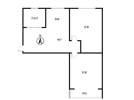 六十七处家属楼2室1厅1卫户型图