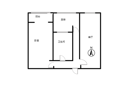 东兴小区（西院）2室1厅1卫户型图