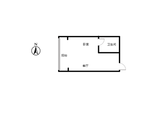 金街公寓1室1厅1卫户型图