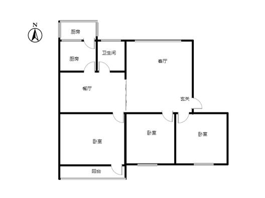 烟草小区3室2厅1卫户型图