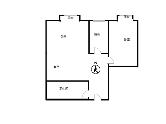 汇元和顺2室1厅1卫户型图
