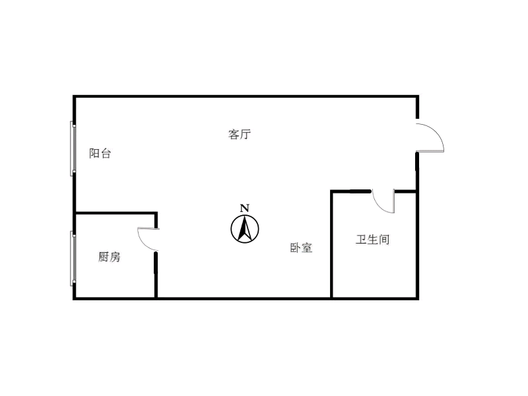 弘德缘（豪门庄园三期）1室1厅1卫户型图